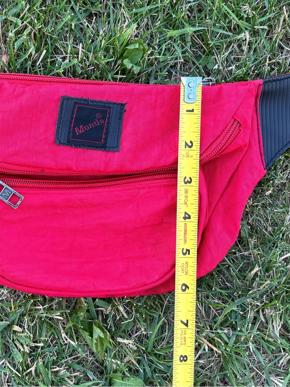 Vtg Mondo Fanny Pack Belt Bag Adjustable Red Black Three Compartments Retro 90s - Picture 4 of 13